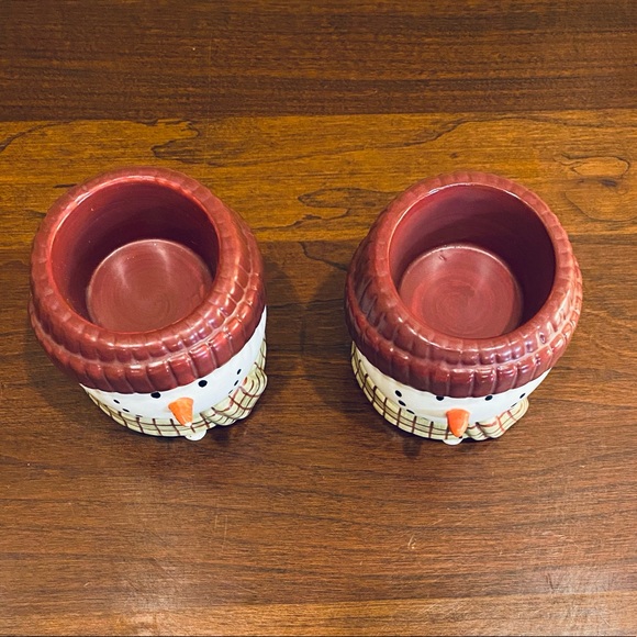 🎄🌟HP🌟NWOT Yankee Candle Ceramic Snowman Tea Light Candle Holders 2 - Picture 3 of 5